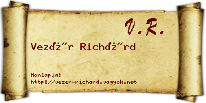 Vezér Richárd névjegykártya
