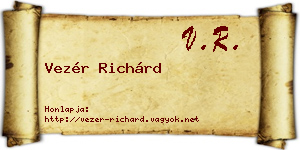 Vezér Richárd névjegykártya